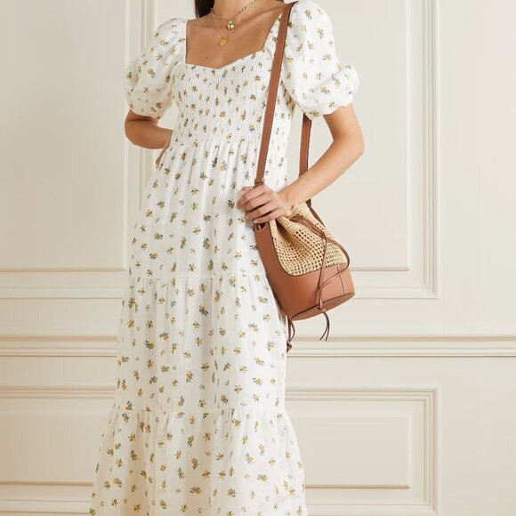 Faithfull the Brand Gianna Midi Dress in Carrie Floral size L NWT - Picture 3 of 11